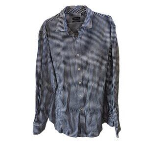 Van Heusen Classic Fit Black & White Plaid Long Sleeve Button Down Shirt